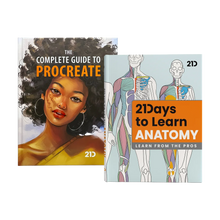 Load image into Gallery viewer, The Complete Guide to Procreate and 21 Days to Learn Anatomy hardcover books