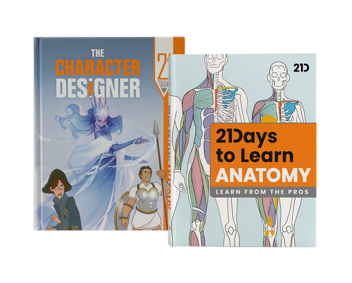 The Character Designer & 21 Days to Learn Anatomy (HARDCOVERS + EBOOKS)